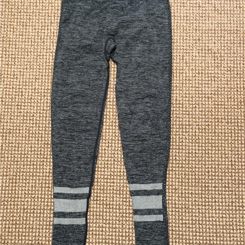 BuffBunny Gray Sporty Leggings with Stripes
